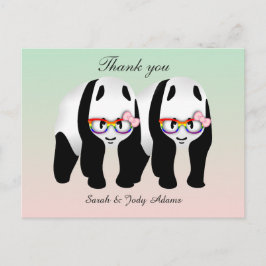 Postal Cuidados Pandas Lesbianas Gracias