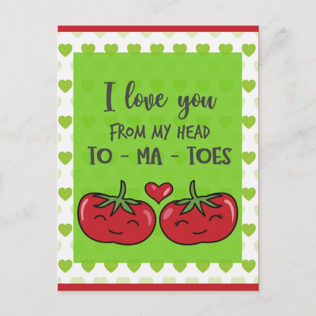 Postal Cuidados tomates Personalizados graciosos que te a (Anverso)
