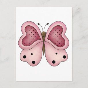 Postal Cuidadoso como un error ・ Mariposa rosa y de ceris