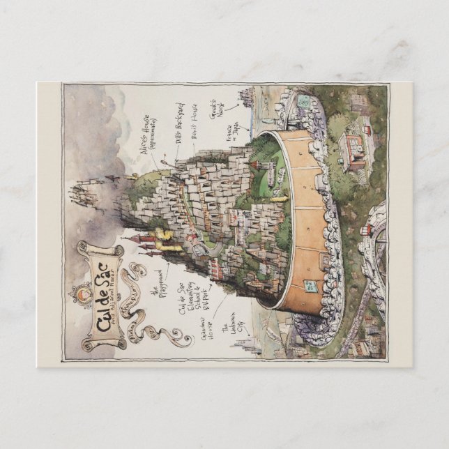 Postal Cul de Sac y lugares adyacentes de Richard Thompso (Anverso)