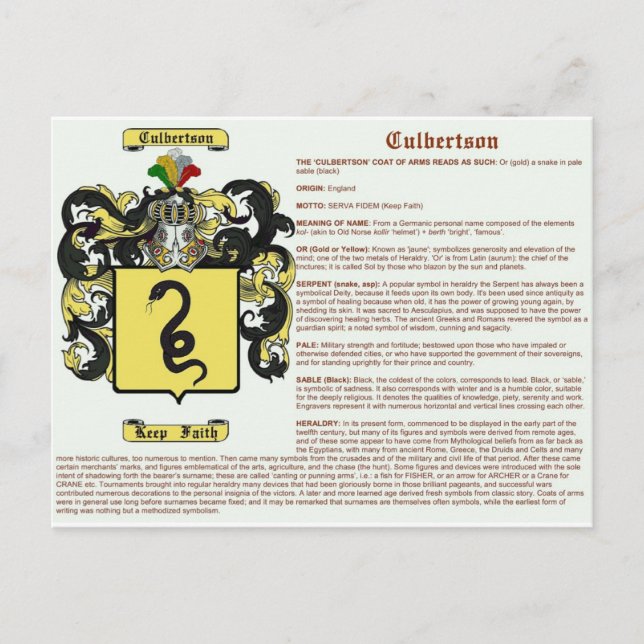 Postal Culbertson (significado) (Anverso)