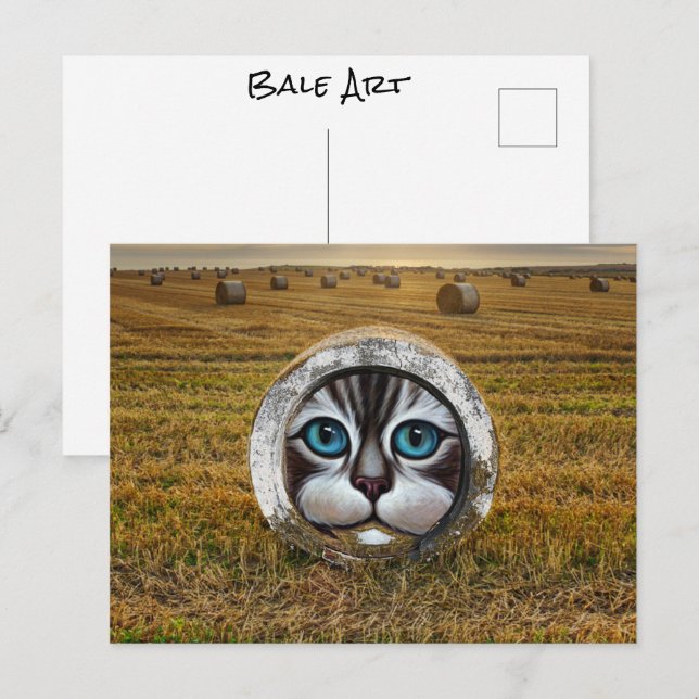 Postal Cultivadores de arte de bale redondo Agricultores  (Anverso / Reverso)