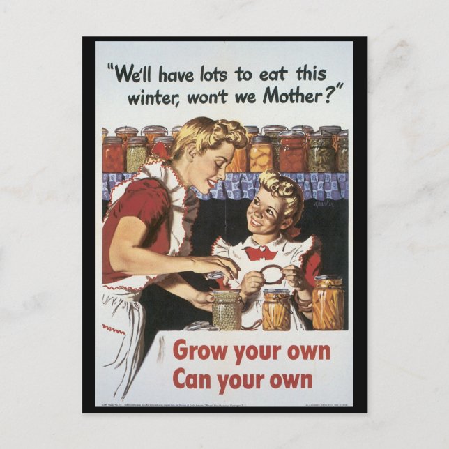 Postal Cultivar tu comida en la Segunda Guerra Mundial (Anverso)