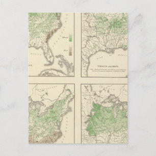 Postal Cultivos, litografía estadística estadounidense