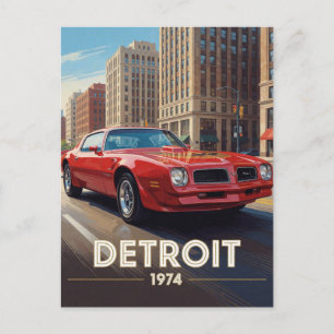 Postal Cultura automovilística estadounidense de Detroit