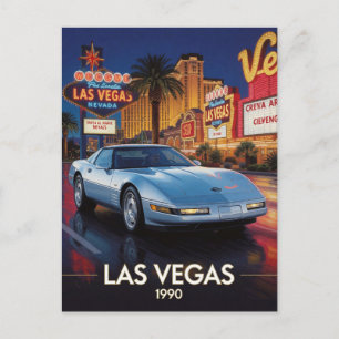 Postal Cultura de la carretera neon de Las Vegas 1990 Nev