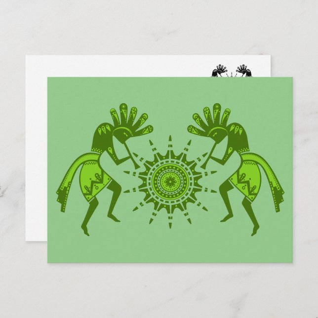 Postal Cultura de los nativos americanos - Bailando al so (Anverso / Reverso)
