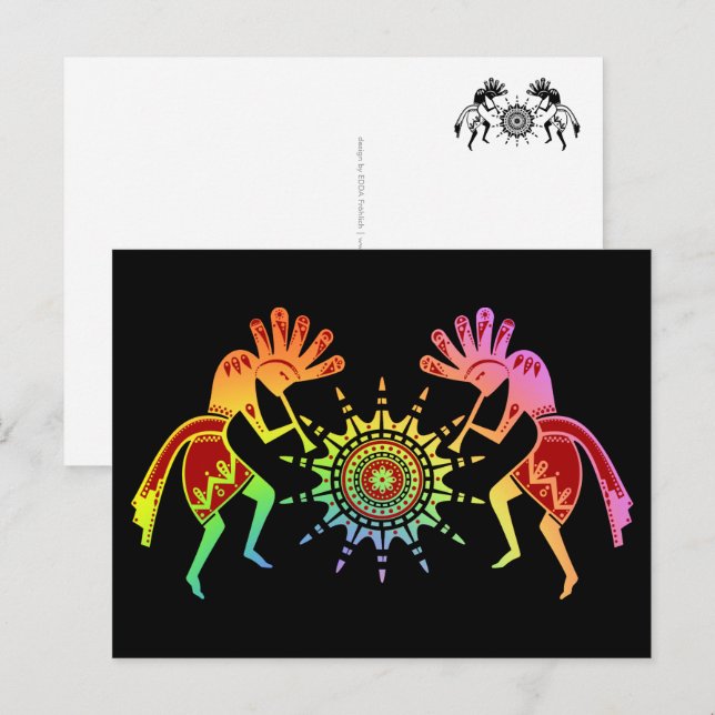 Postal Cultura de los nativos estadounidenses - Baile sol (Anverso / Reverso)