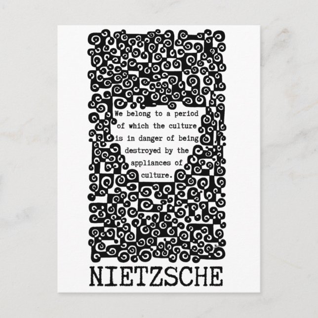 Postal CULTURA está en peligro, cita de Nietzsche (Anverso)