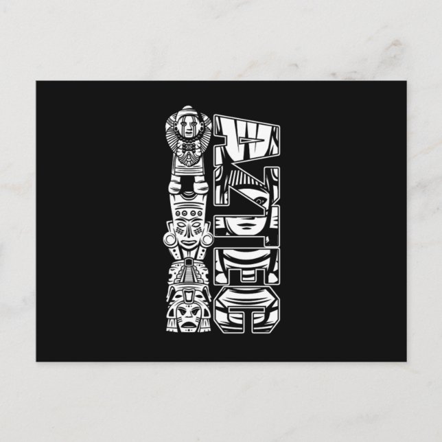 Postal Cultura nativa mexicana azteca maya regalo nativo  (Anverso)