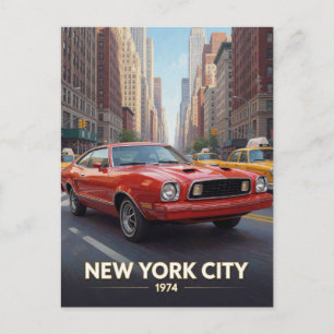 Postal Cultura urbana del automóvil en la ciudad de Nueva