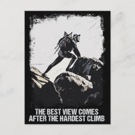 Postal Cumbre de Montaña Grunge de la cita de la escalada