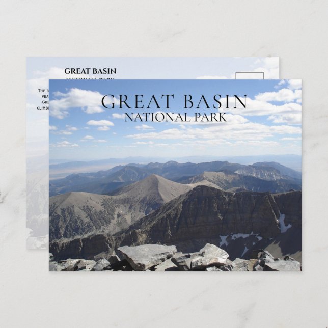 Postal Cumbre de Ruedas Vista Gran Cuenca NP, Nevada (Anverso / Reverso)
