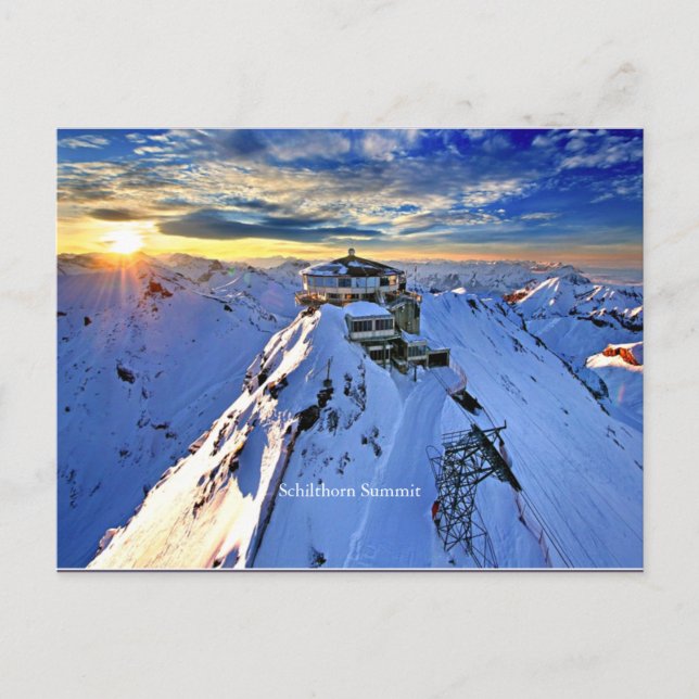 Postal Cumbre de Schilthorn (etiquetado) (Anverso)