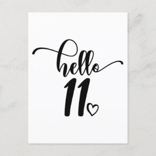 Postal Cumpleaños 11 Niñas Hola Once Lindo 11 Años