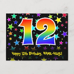 Postal Cumpleaños 12: Patrón de Estrellas Divertidas, Arc