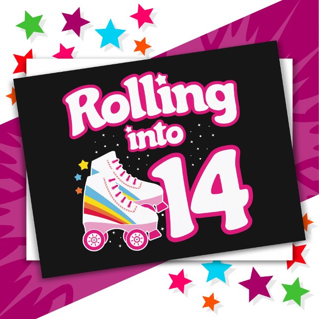 Postal Cumpleaños 14 Roller Skating 14 Años De Edad Patin (Subido por el creador)