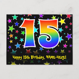 Postal Cumpleaños 15: Patrón de Estrellas Divertidas, Arc