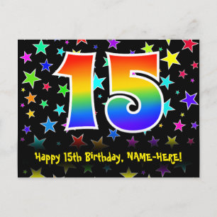 Postal Cumpleaños 15: Patrón de Estrellas Divertidas, Arc