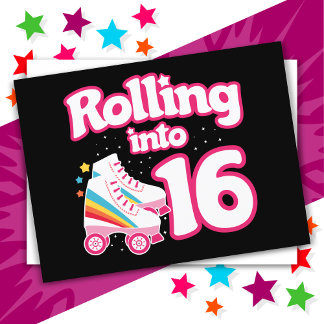 Postal Cumpleaños 16 Patinaje en Línea 16 Años Patinar