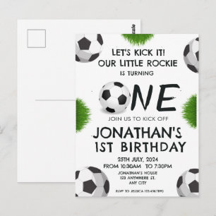 Postal Cumpleaños 1 de niños de fútbol Deportes