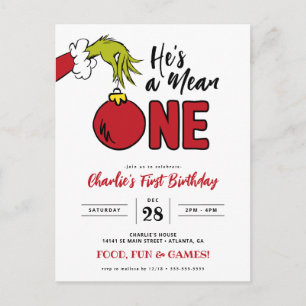 Postal Cumpleaños 1 del Grinch Es un Malvado