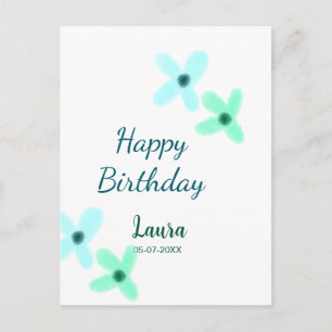 Postal Cumpleaños 1er bebé niños agregar nombre azul verd