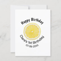 Cumpleaños 1er bebé niños rebanada de limón agrega