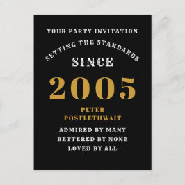 Postal Cumpleaños 20 2005 Negro Oro