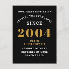 Postal Cumpleaños 21 2004 Negro Oro