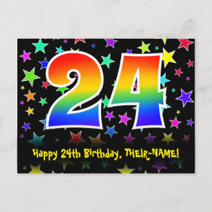 Postal Cumpleaños 24: Patrón de estrellas divertidas, Arc