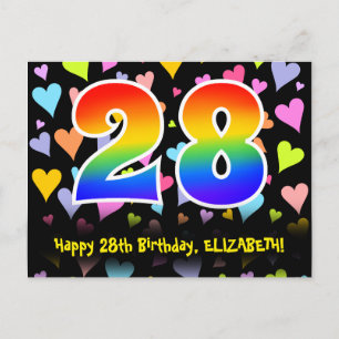 Postal Cumpleaños 28: Patrón de Corazones Divertidos, Arc