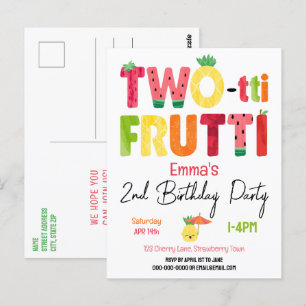 Postal Cumpleaños 2 TWO-tti Frutti Cuties Fruta Tropical