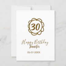 cumpleaños 30 añadir nombre fecha año flor dorada 