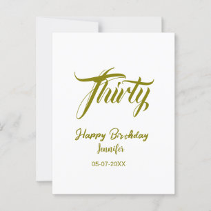 Postal cumpleaños 30 añadir nombre fecha año plantilla or