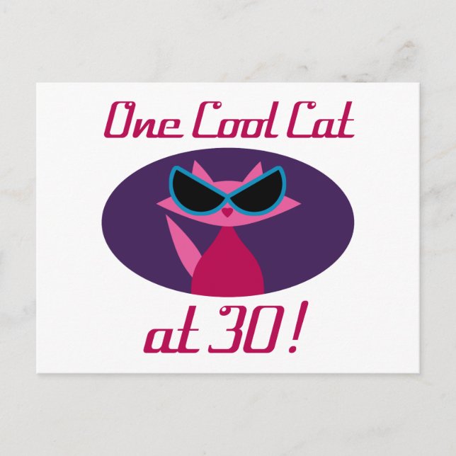 Postal Cumpleaños 30 de Guay Cat (Anverso)