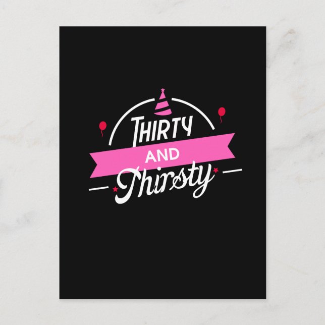 Postal Cumpleaños 30 Treinta y Sediento (Anverso)