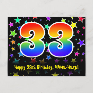 Postal Cumpleaños 33: Patrón de estrellas divertidas, Arc
