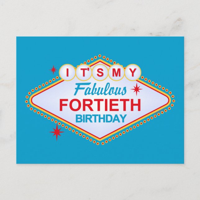 Postal Cumpleaños 40 de Las Vegas (Anverso)