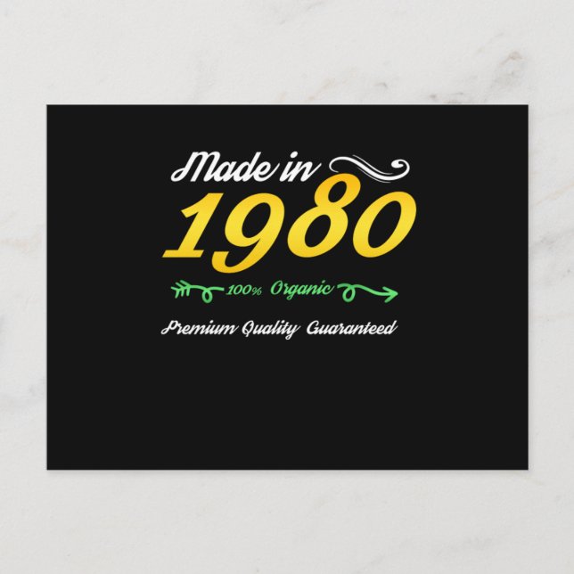 Postal Cumpleaños 40 Nacido En Los 80s Bebé De Los 80 40  (Anverso)