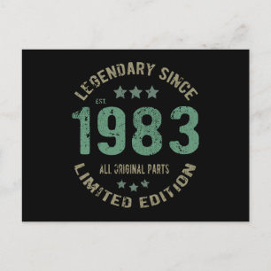 Postal Cumpleaños 42 Año 1983 Leyenda Regalo de cumpleaño