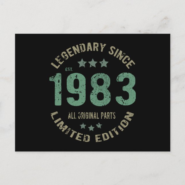 Postal Cumpleaños 42 años 1983 Leyenda Regalo de cumpleañ (Anverso)