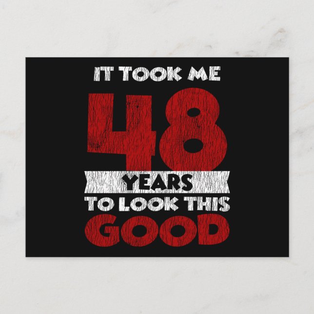 Postal Cumpleaños 48 Me hizo verme bien Cumpleaños 48 (Anverso)