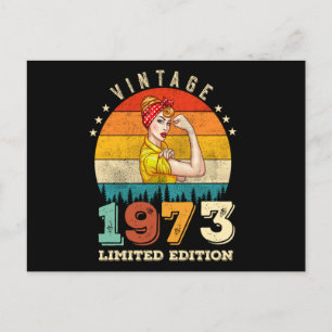 Postal Cumpleaños 52 años 1973 Vintage cumpleaños 52 años