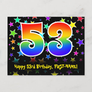 Postal Cumpleaños 53: Patrón de Estrellas Divertidas, Arc