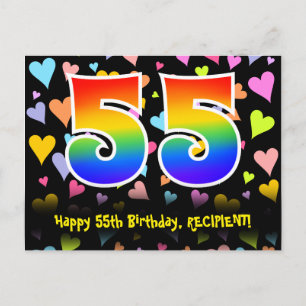Postal Cumpleaños 55: Patrón de Corazones Divertidos, Arc