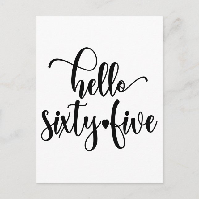 Postal Cumpleaños 65 Mujeres Hola 65 Lindo 65 Años (Anverso)