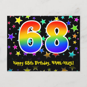 Postal Cumpleaños 68: Patrón de Estrellas Divertidas, Arc