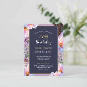 Postal Cumpleaños 70 Festivo Flor de Primavera