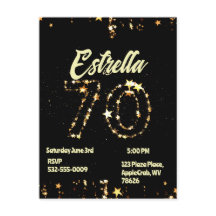 Cumpleaños 70 Seniors Digital Fiesta Elegante